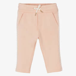 Chloé-Girls Pink Cotton Joggers | Childrensalon Outlet