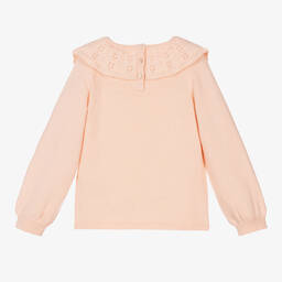 كلوي-كنزة قطن عضوي محبوك لون زهري للبنات | Childrensalon Outlet