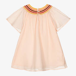 Chloé-Girls Pink Cotton Macramé Dress | Childrensalon Outlet