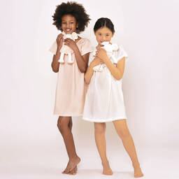 كلوي-قميص نوم قطن عضوي لون زهري للبنات | Childrensalon Outlet