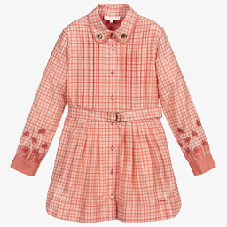 Chloé-Girls Pink Cotton Shirt Dress | Childrensalon Outlet