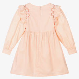 Chloé-Girls Pink Cotton Twill Dress | Childrensalon Outlet