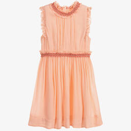 Chloé-Girls Pink Crêpe Dress | Childrensalon Outlet