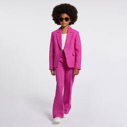 Chloé-Girls Pink Linen & Cotton Twill Blazer | Childrensalon Outlet