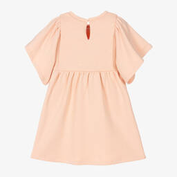 Chloé-Girls Pink Organic Cotton Embroidered Dress | Childrensalon Outlet