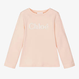 Chloé-Girls Pink Organic Cotton Top | Childrensalon Outlet