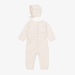 Chloé-Розовый подарочный комплект с комбинезоном из органического хлопка и шерсти | Childrensalon Outlet