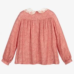 Chloé-Girls Pink Paisley Logo Blouse | Childrensalon Outlet