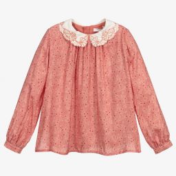 Chloé-Girls Pink Paisley Logo Blouse | Childrensalon Outlet