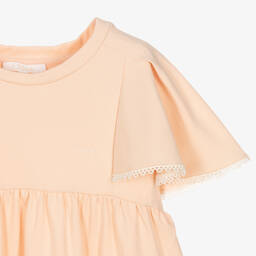 Chloé-Розовое платье с рюшами на рукавах | Childrensalon Outlet