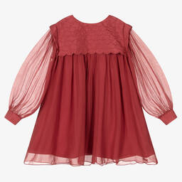 Chloé-Girls Pink Silk Chiffon Dress | Childrensalon Outlet