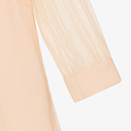 كلوي-فستان حرير مزين بكشكش لون زهري | Childrensalon Outlet