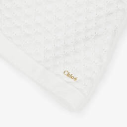 Chloé-Girls Scalloped White Knit Ensemble | Childrensalon Outlet