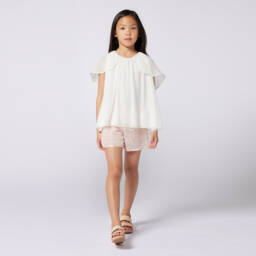 Chloé-Блестящие розовые шорты для девочек | Childrensalon Outlet
