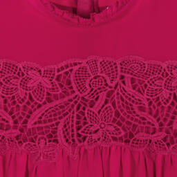 Chloé-Girls Silk Dress with Guipure Lace | Childrensalon Outlet