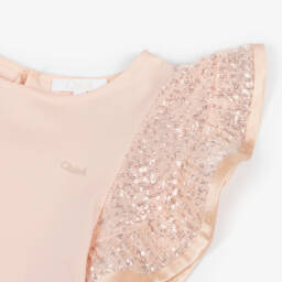 Chloé-Girls Sparkling Pink Angel-Sleeve Tee | Childrensalon Outlet