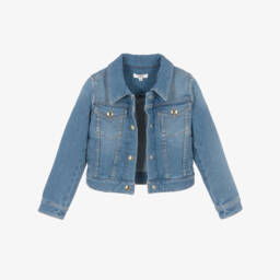 Chloé-Girls Stylish Indigo Denim Coat | Childrensalon Outlet