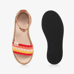 Chloé-Girls Tan Brown Buckle Sandals | Childrensalon Outlet
