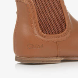 كلوي-بوت تشيلسي جلد لون بني للبنات | Childrensalon Outlet