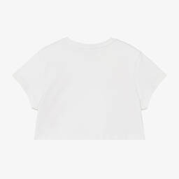 Chloé-Girls White Cotton Floral T-Shirt | Childrensalon Outlet