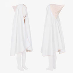 كلوي-منشفة هودي قطن لون أبيض للبنات | Childrensalon Outlet