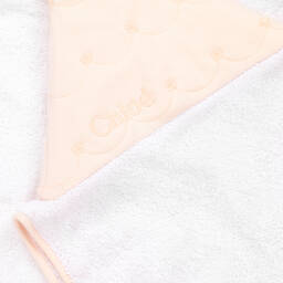 كلوي-منشفة هودي قطن لون أبيض للبنات | Childrensalon Outlet