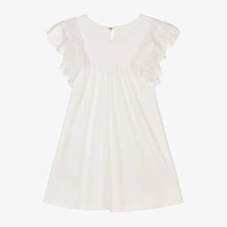 Chloé-Girls White Cotton Jersey Dress | Childrensalon Outlet