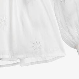 Chloé-بلوزة بطبعة نجوم قطن فوال لون أبيض للبنات | Childrensalon Outlet