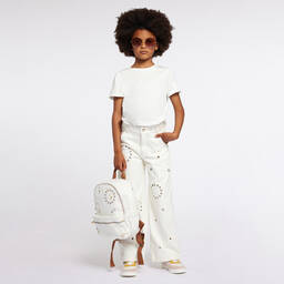 Chloé-Белая хлопковая футболка для девочек | Childrensalon Outlet