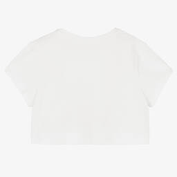 كلوي-تيشيرت كروب قطن عضوي لون أبيض للبنات | Childrensalon Outlet