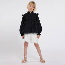 Chloé-Girls White Embroidered Cotton Shorts | Childrensalon Outlet