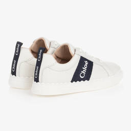 Chloé-Girls White Leather Trainers | Childrensalon Outlet