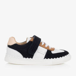 Chloé-Бело-синие кожаные кроссовки | Childrensalon Outlet