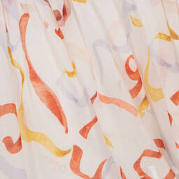 Chloé-Girls White Ribbon Print Skirt | Childrensalon Outlet