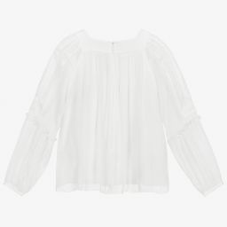Chloé-Girls White Silk Crêpe Blouse | Childrensalon Outlet