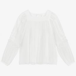 Chloé-Girls White Silk Crêpe Blouse | Childrensalon Outlet