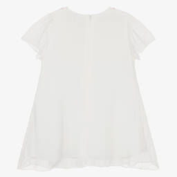 كلوي-فستان حرير كريب مطرز لون أبيض | Childrensalon Outlet