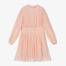 Chloé-Girls Wool Dress with Pleats | Childrensalon Outlet