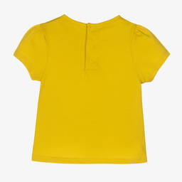 Chloé-Girls Yellow Cotton Logo T-Shirt | Childrensalon Outlet