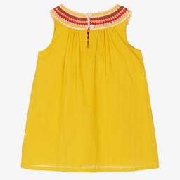 Chloé-Желтое хлопковое платье с макраме | Childrensalon Outlet