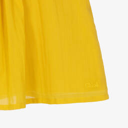 Chloé-Желтое хлопковое платье с макраме | Childrensalon Outlet