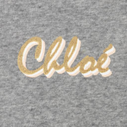 Chloé-فستان أطفال بناتي قطن جيرسي لون رمادي | Childrensalon Outlet