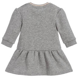 Chloé-فستان أطفال بناتي قطن جيرسي لون رمادي | Childrensalon Outlet