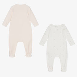 Chloé-طقم هدية أفرول قطن عضوي لون زهري وعاجي للمولودات | Childrensalon Outlet