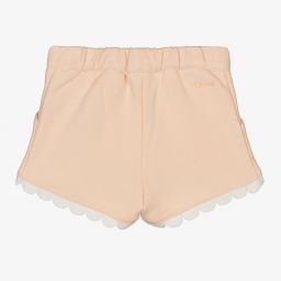 Chloé-Розовые шорты из гипюра с фестонами | Childrensalon Outlet