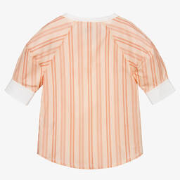 Chloé-Pink Striped Cotton Blouse | Childrensalon Outlet