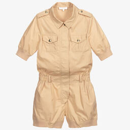 Chloé-Teen Beige Logo Playsuit | Childrensalon Outlet