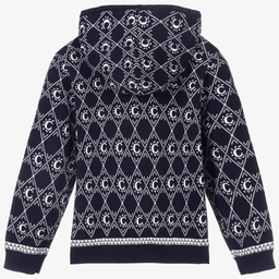 Chloé-Teen Blue Knitted Logo Hoodie | Childrensalon Outlet