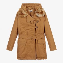 Chloé-Teen Brown Cotton Belted Coat | Childrensalon Outlet