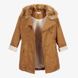 Chloé-Teen Brown Cotton Belted Coat | Childrensalon Outlet